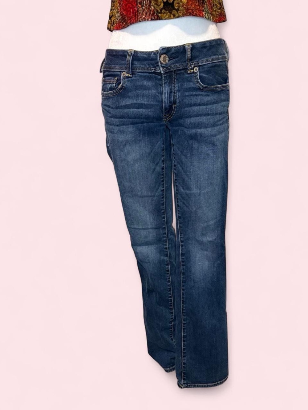 Classic Straight-Leg Dark Wash Jeans - Blue